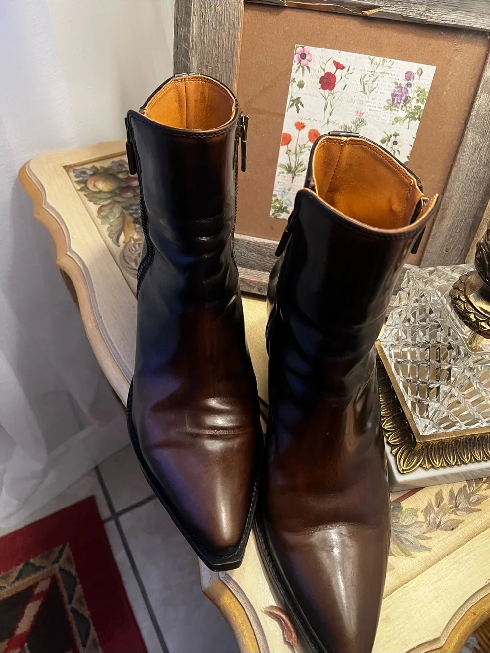 Men's Chukka Zip Ankle Boots - Dark Brown Leather